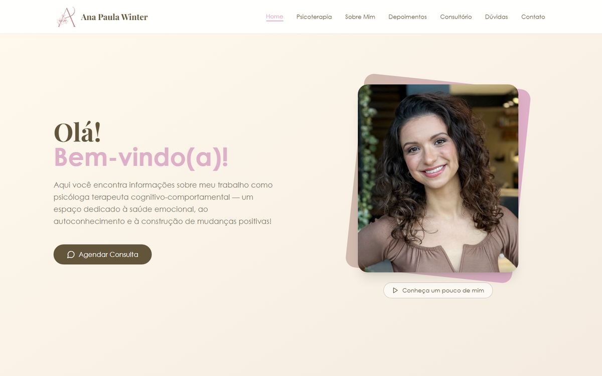 Página inicial do site de Ana Paula Winter