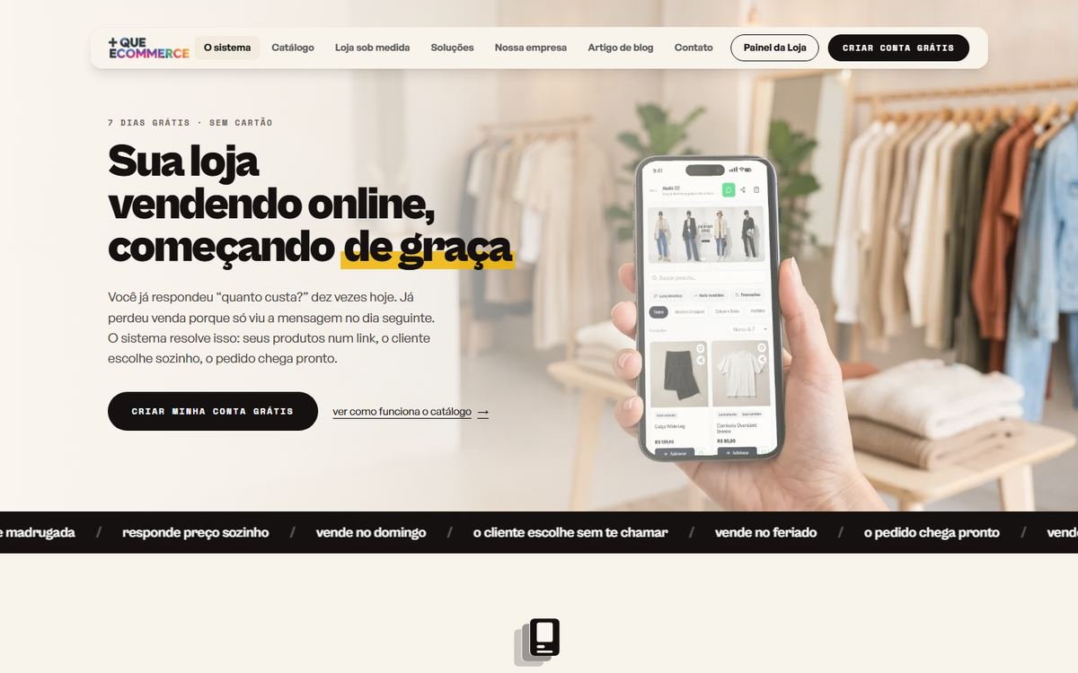 Página do Mais Que E-commerce